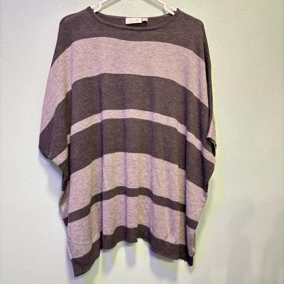 RD Style Tops - RD Style Oversized Striped Batwing Sweater - Size Small